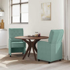 Esszimmerstühle mit Rollen 2 pcs Meergrün 58 x 67 x 97 cm Samt