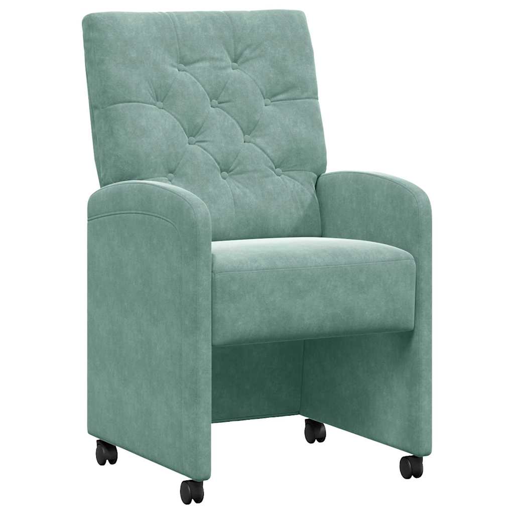 Esszimmerstühle mit Rollen 2 pcs Meergrün 58 x 67 x 97 cm Samt