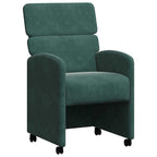 Esszimmerstühle mit Rollen 2 pcs Dunkelgrün 58 x 65 x 98 cm