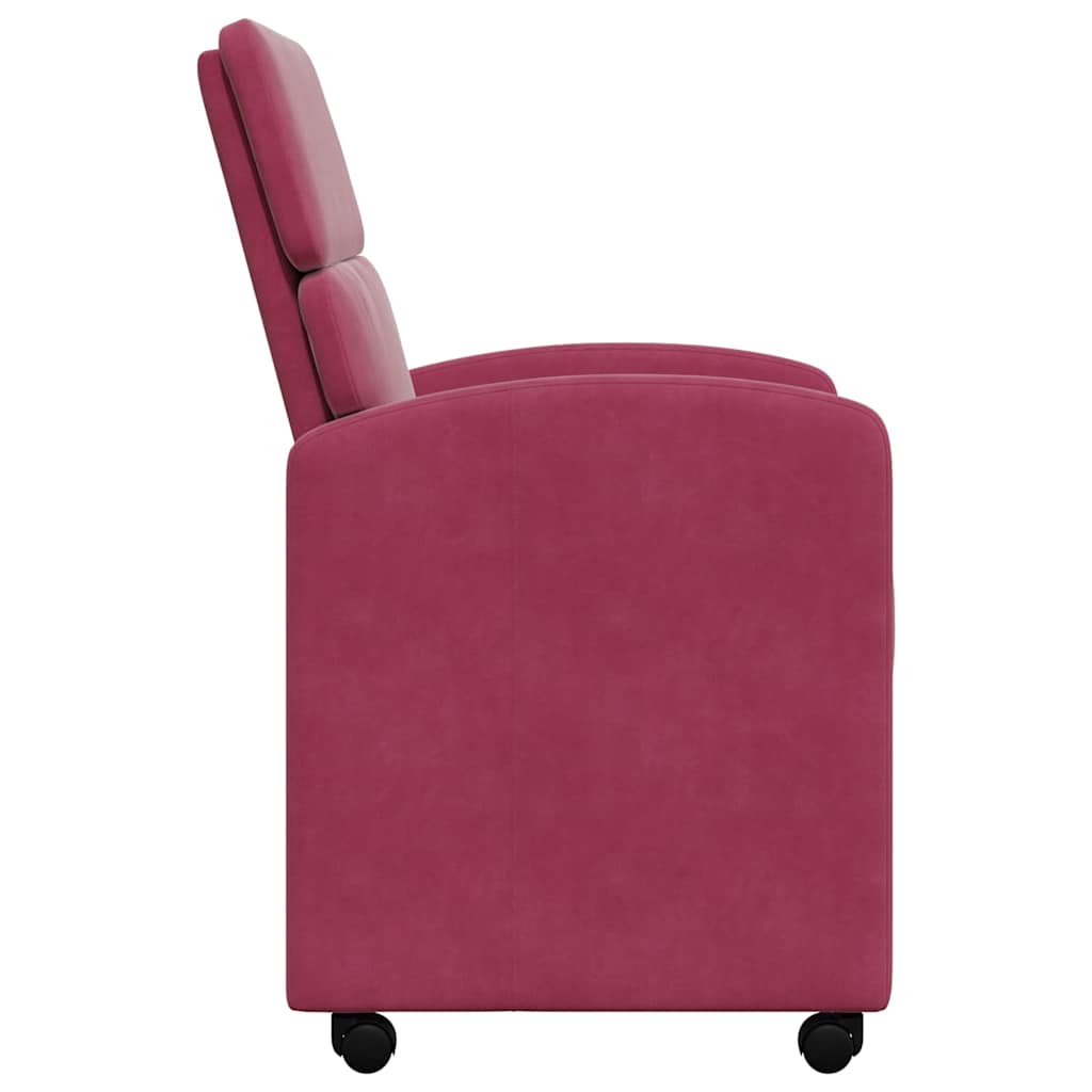 Esszimmerstühle mit Rollen 2 pcs Weinrot 58 x 65 x 98 cm Samt