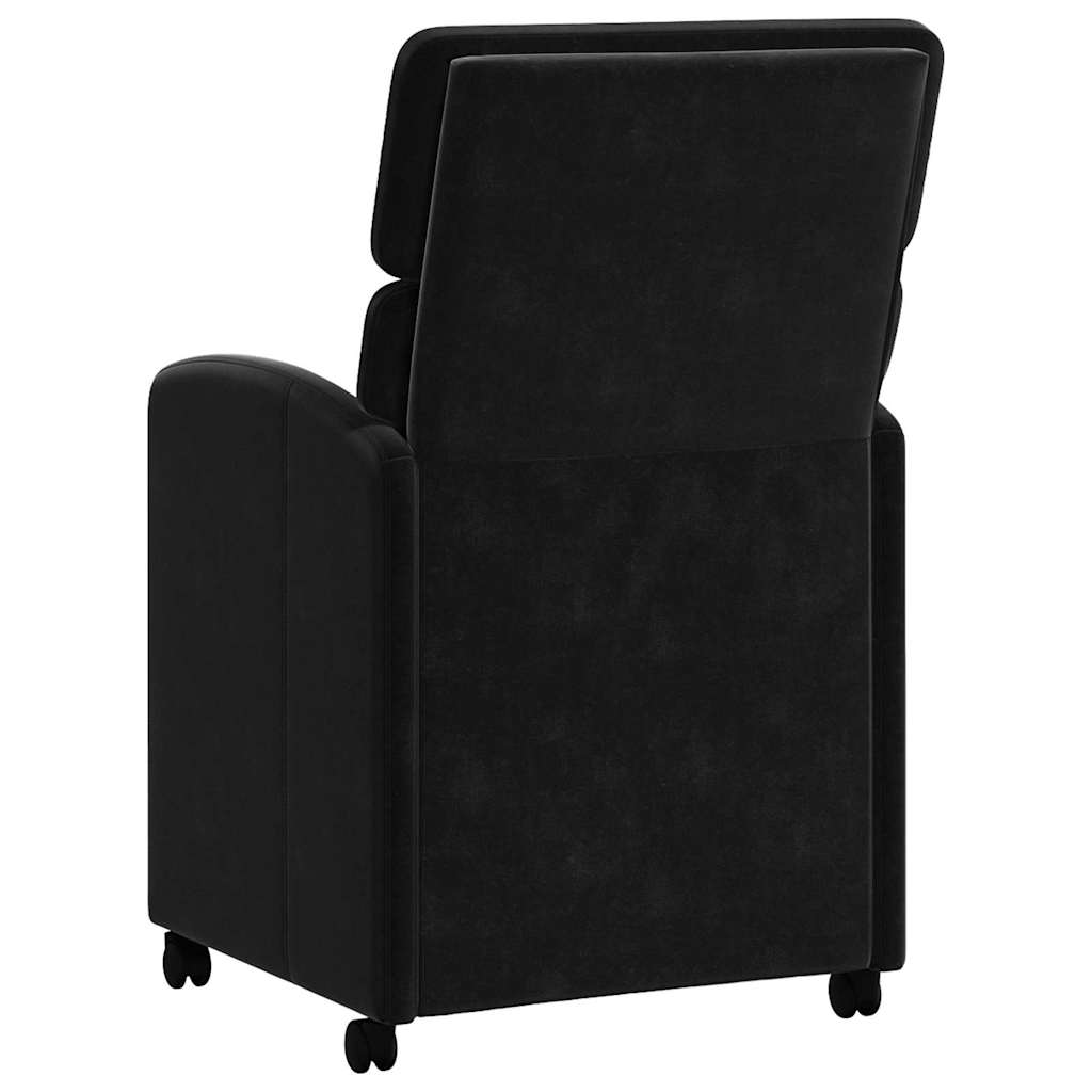 Esszimmerstühle mit Rollen 2 pcs Schwarz 58 x 65 x 98 cm Samt