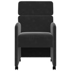 Esszimmerstühle mit Rollen 2 pcs Schwarz 58 x 65 x 98 cm Samt