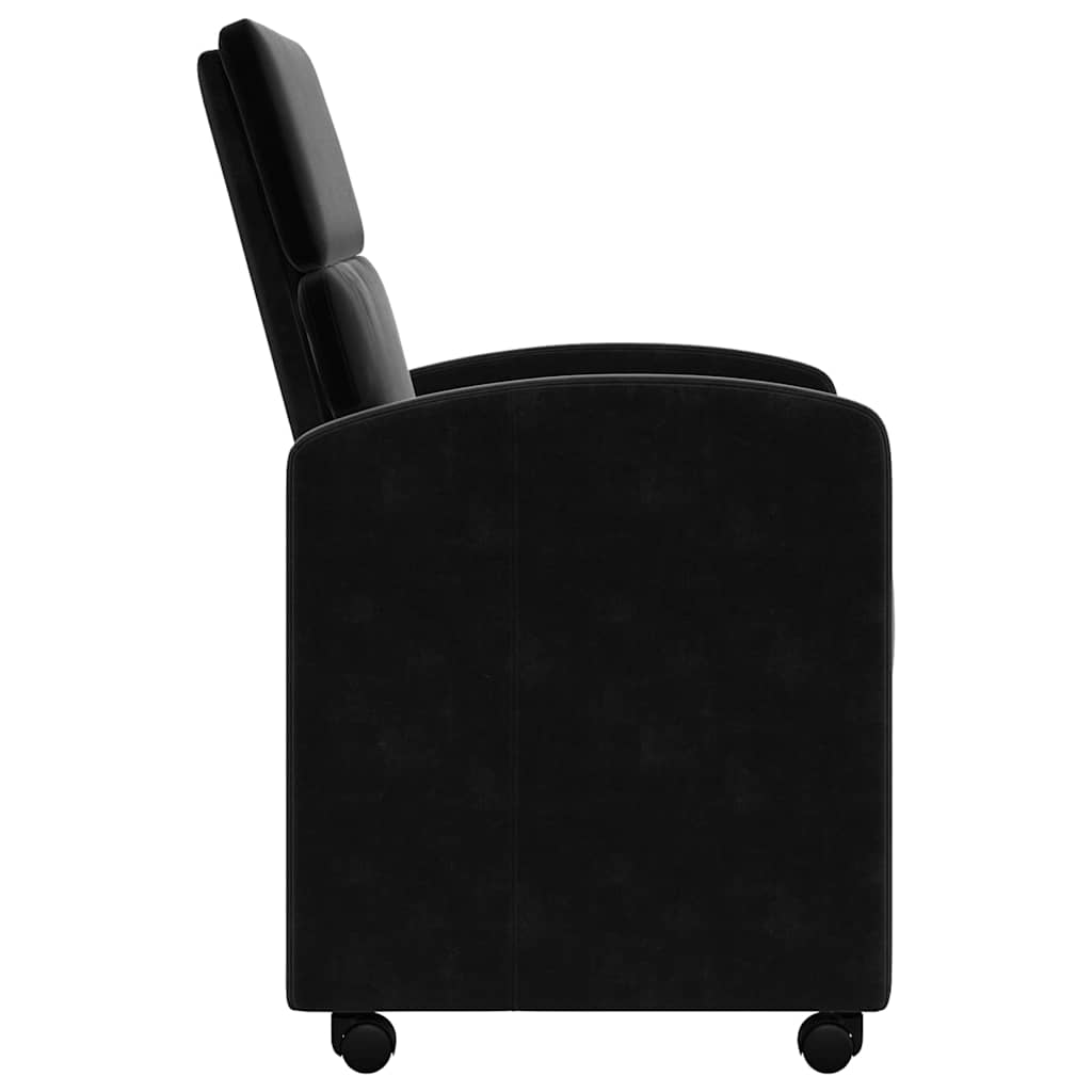 Esszimmerstühle mit Rollen 2 pcs Schwarz 58 x 65 x 98 cm Samt