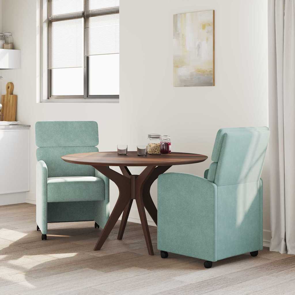 Esszimmerstühle mit Rollen 2 pcs Meergrün 58 x 65 x 98 cm Samt