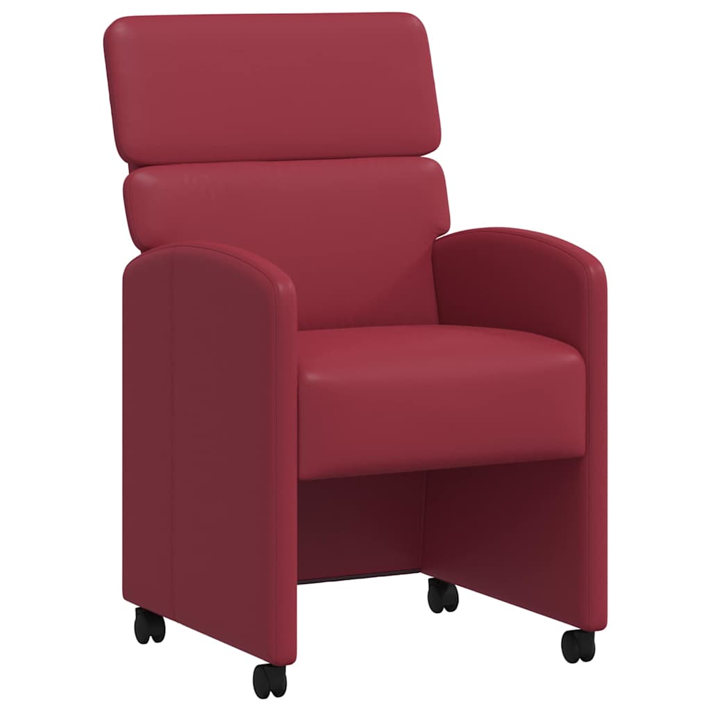 Esszimmerstühle mit Rollen 2 pcs Weinrot 58 x 65 x 98 cm