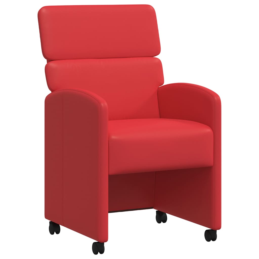 Esszimmerstühle mit Rollen 2 pcs Rot 58 x 65 x 98 cm Kunstleder