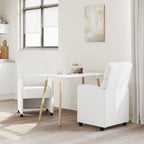 Esszimmerstühle mit Rollen 2 pcs Weiß 58 x 65 x 98 cm