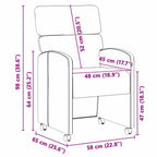 Esszimmerstühle mit Rollen 2 pcs Weiß 58 x 65 x 98 cm