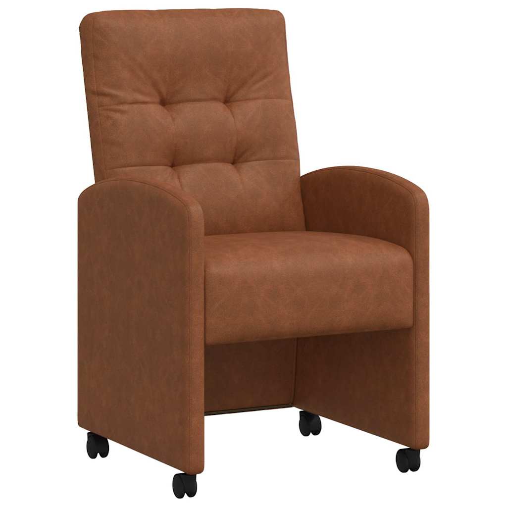 Esszimmerstühle mit Rollen 2 pcs Braun 58 x 67 x 97 cm