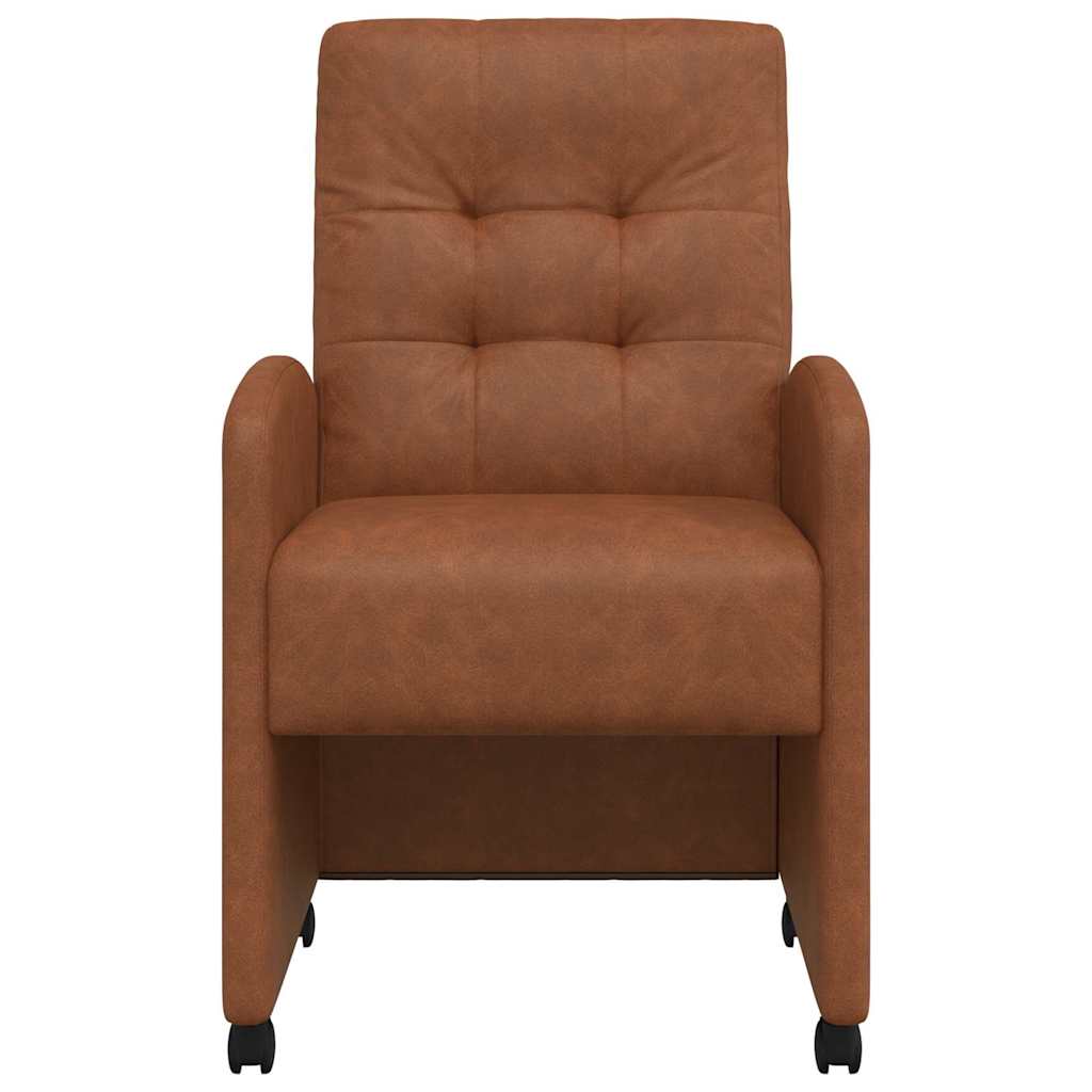 Esszimmerstühle mit Rollen 2 pcs Braun 58 x 67 x 97 cm