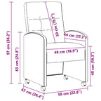 Esszimmerstühle mit Rollen 2 pcs Braun 58 x 67 x 97 cm