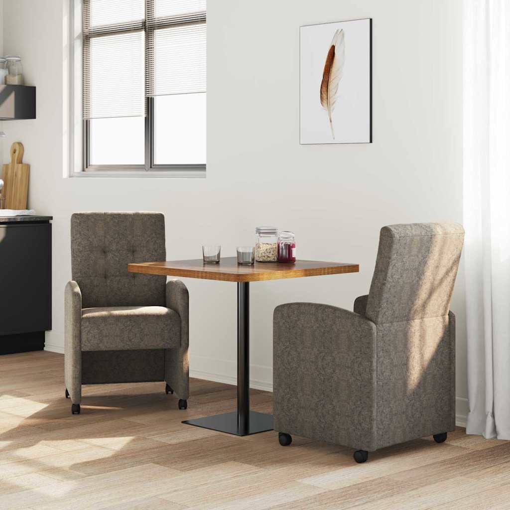 Esszimmerstühle mit Rollen 2 pcs Dunkelgrau 58 x 67 x 97 cm