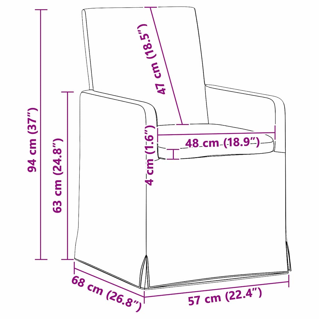 Esszimmerstühle 2 pcs Schwarz 57 x 67 x 95 cm Stoff