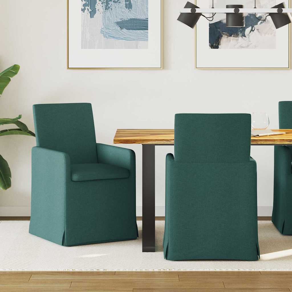 Esszimmerstühle 2 pcs Dunkelgrün 57 x 67 x 95 cm Stoff