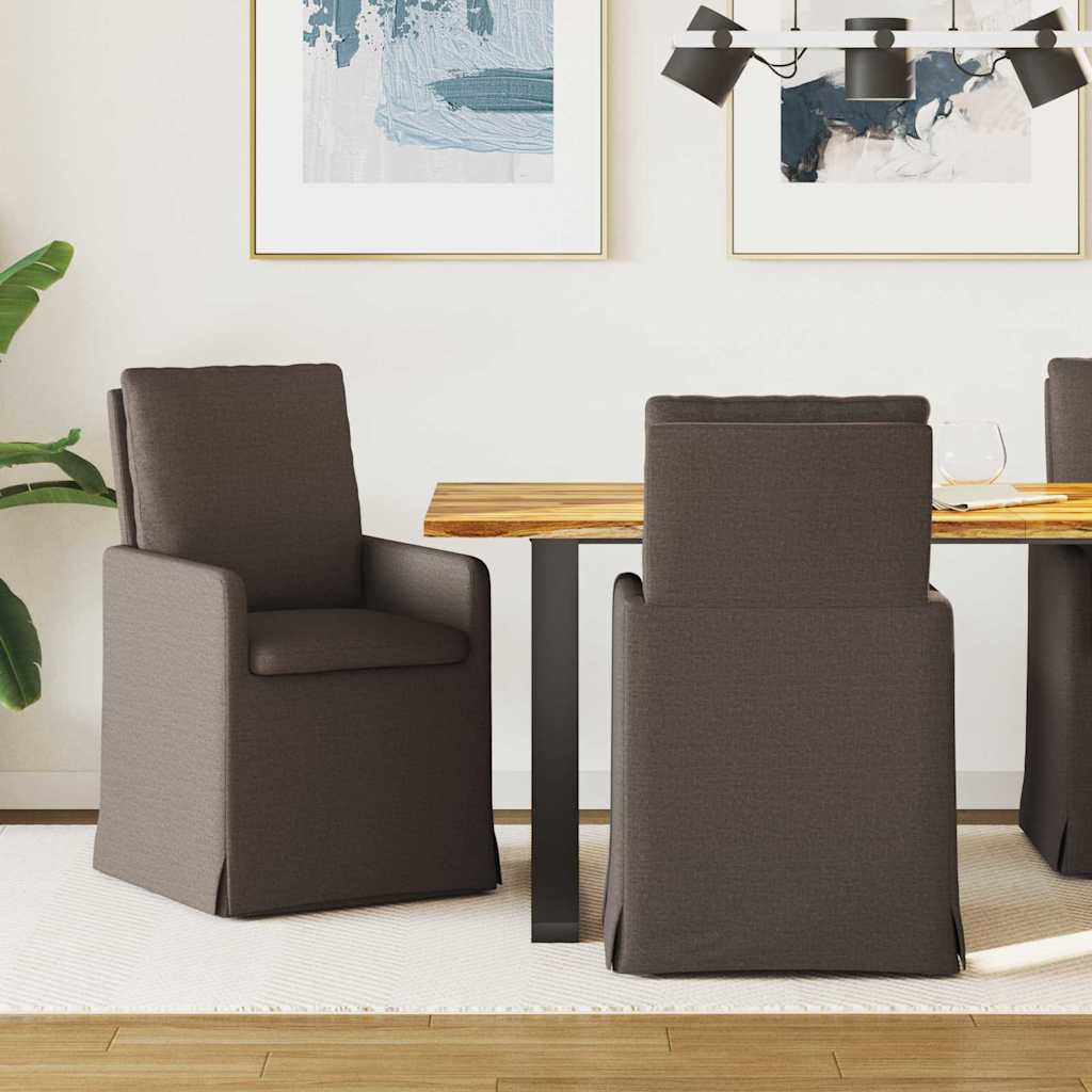 Esszimmerstühle 2 pcs Dunkelgrau 57 x 67 x 98 cm Leinen