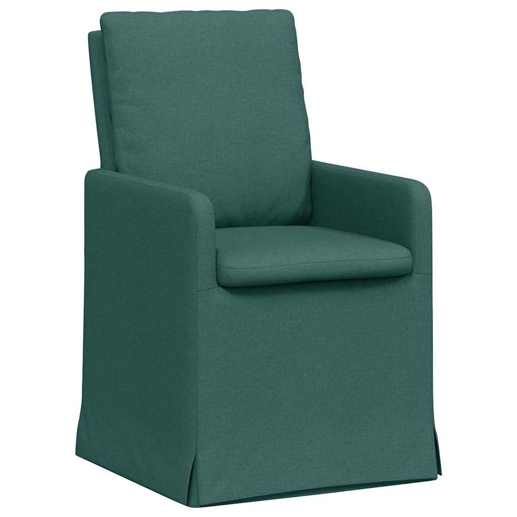 Esszimmerstühle 2 pcs Dunkelgrün 57 x 67 x 98 cm Stoff