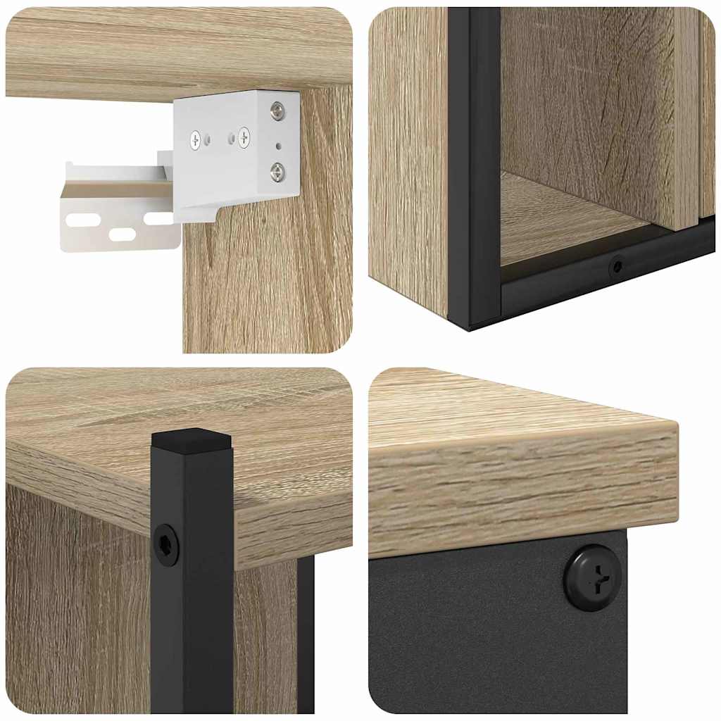 Badezimmermöbel-Set mit Regal 4 pcs Sonoma-Eiche Holzwerkstoff