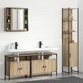 Badezimmermöbel-Set mit Regal 4 pcs Sonoma-Eiche Holzwerkstoff