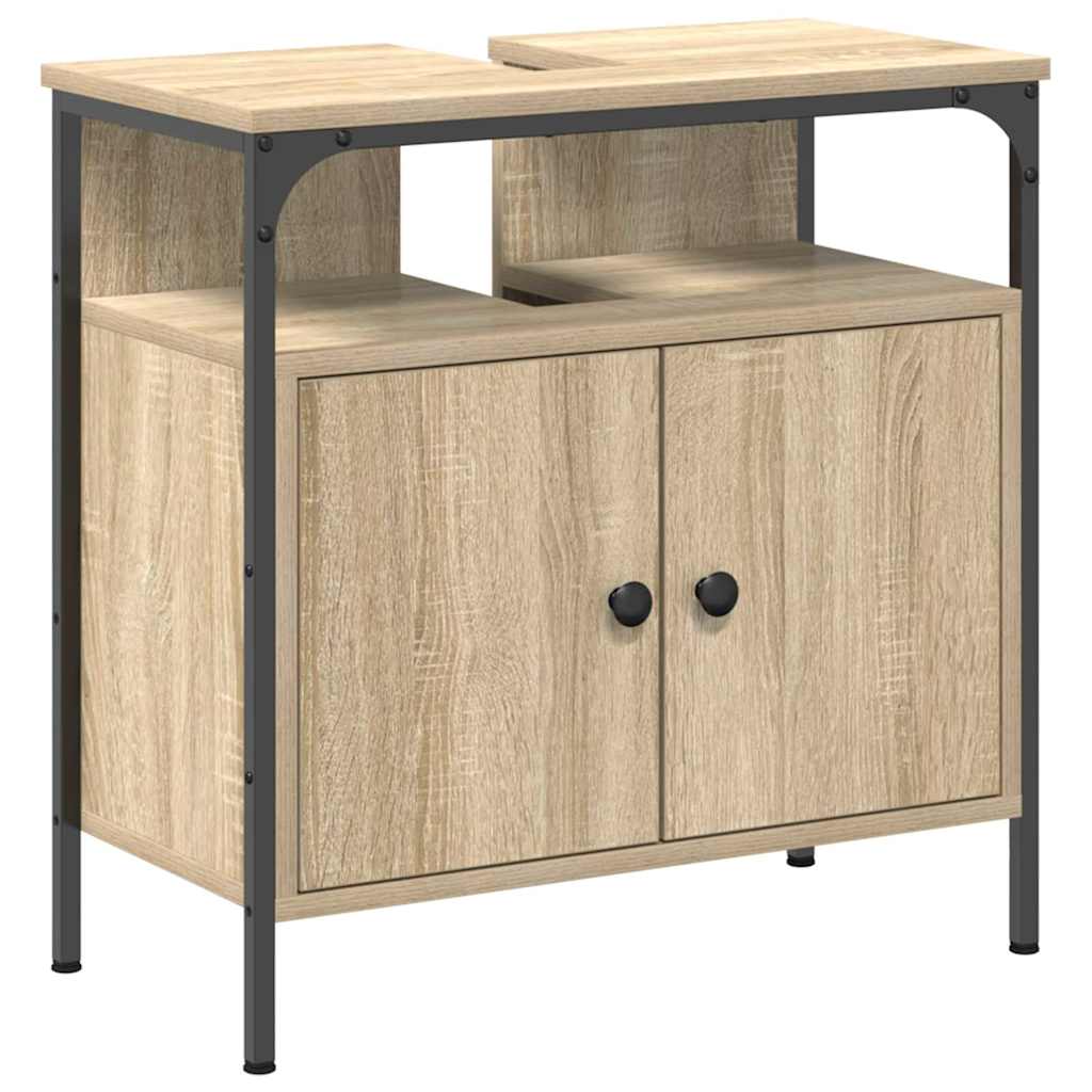 Badezimmermöbel-Set mit Regal 4 pcs Sonoma-Eiche Holzwerkstoff