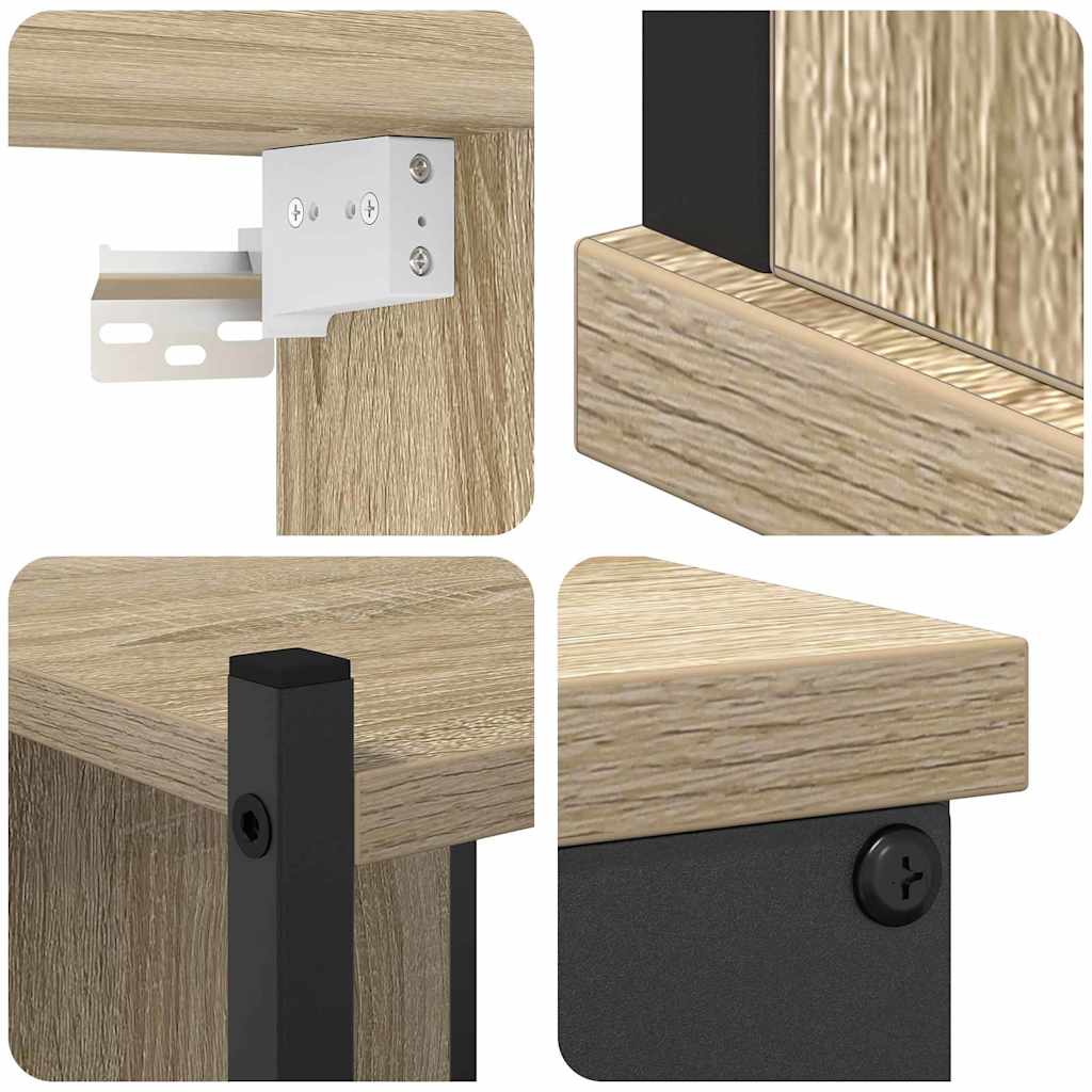 Badezimmermöbel-Set mit Regal 4 pcs Sonoma-Eiche Holzwerkstoff
