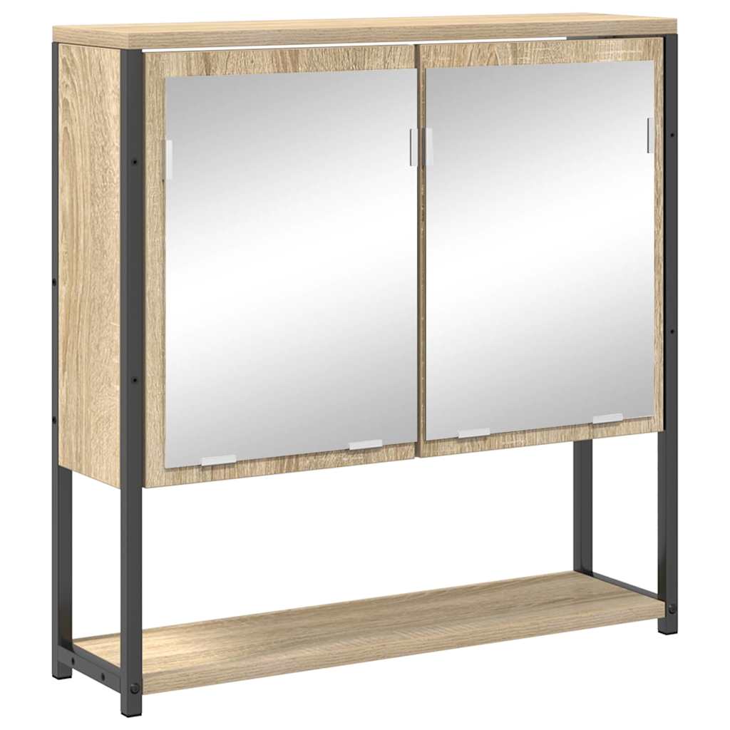Badezimmermöbel-Set mit Regal 3 pcs Sonoma-Eiche Holzwerkstoff