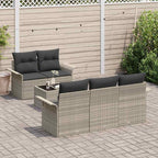 Garten-Sofa-Set 6 pcs Hellgrau und Dunkelgrau 55 x 55 x 37 cm