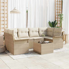 Gartensofa-set mit Kissen 7 pcs Beige und Creme 55 x 55 x 37 cm