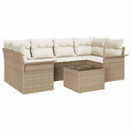 Gartensofa-set mit Kissen 7 pcs Beige und Creme 55 x 55 x 37 cm