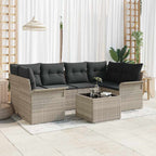 Gartensofa-set 7 pcs Hellgrau und Dunkelgrau 55 x 55 x 37 cm