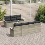Gartensofa-set 8 pcs Hellgrau und Dunkelgrau Poly-Rattan