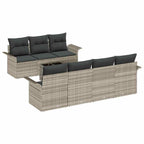 Gartensofa-set 8 pcs Hellgrau und Dunkelgrau Poly-Rattan