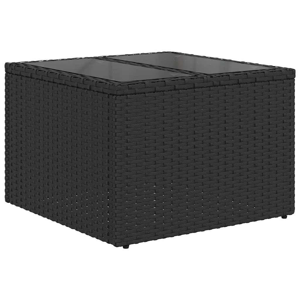 Gartensofa-set mit Speicher 7 pcs Schwarz Poly-Rattan