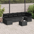 Gartensofa-set mit Speicher 8 pcs Schwarz Poly-Rattan