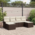 Gartensofa-set mit Speicher 6 pcs Braun Poly-Rattan
