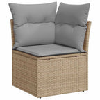 Gartensofa-set mit Speicher 11 pcs Schwarz Poly-Rattan