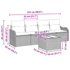 Gartensofa-set mit Speicher 5 pcs Schwarz und Creme Poly-Rattan