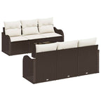 Gartensofa-set mit Kissen mit Speicher 7 pcs Braun und Creme
