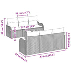 Gartensofa-set mit Kissen mit Speicher 7 pcs Braun und Creme