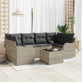 Garten-Sofa-Set mit Kissen 7 pcs Hellgrau und Dunkelgrau
