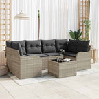 Garten-Sofa-Set mit Kissen 7 pcs Hellgrau und Dunkelgrau