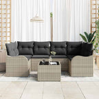 Garten-Sofa-Set mit Kissen 7 pcs Hellgrau und Dunkelgrau