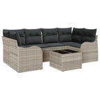 Garten-Sofa-Set mit Kissen 7 pcs Hellgrau und Dunkelgrau