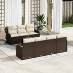 Gartensofa-set mit Kissen mit Speicher 8 pcs Braun und Creme
