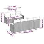 Gartensofa-set mit Kissen mit Speicher 8 pcs Braun und Creme