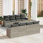 Gartensofa-set mit Kissen 9 pcs Hellgrau und Dunkelgrau