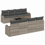 Gartensofa-set mit Kissen 9 pcs Hellgrau und Dunkelgrau
