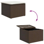 Garten-Sofa-Set mit Kissen 6 pcs Braun und Weiß Poly Rattan