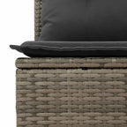 Garten-Sofa-Set mit Speicher 6 pcs Grau Poly Rattan