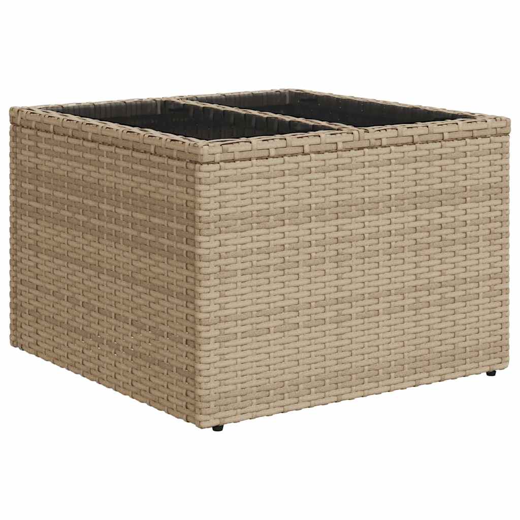 Gartensofa-set mit Speicher 6 pcs Beige und Creme Poly-Rattan