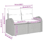 Gartensofa-set mit Kissen 8 pcs Beige und Hellgrau Poly-Rattan